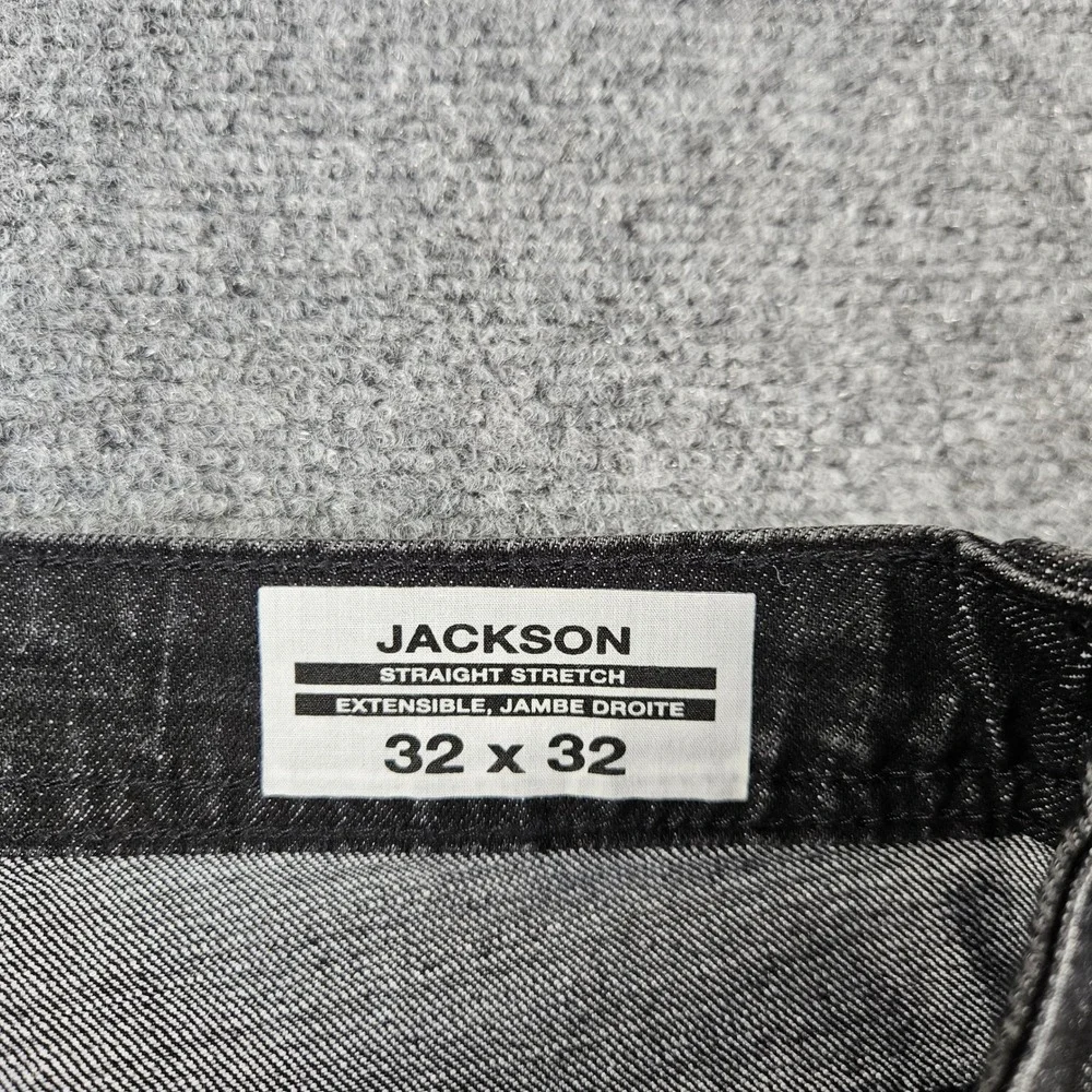 Buffalo David Bitton Jackson Straight Stretch Jeans Mens 32x32 Faded Black Denim - Picture 7 of 11